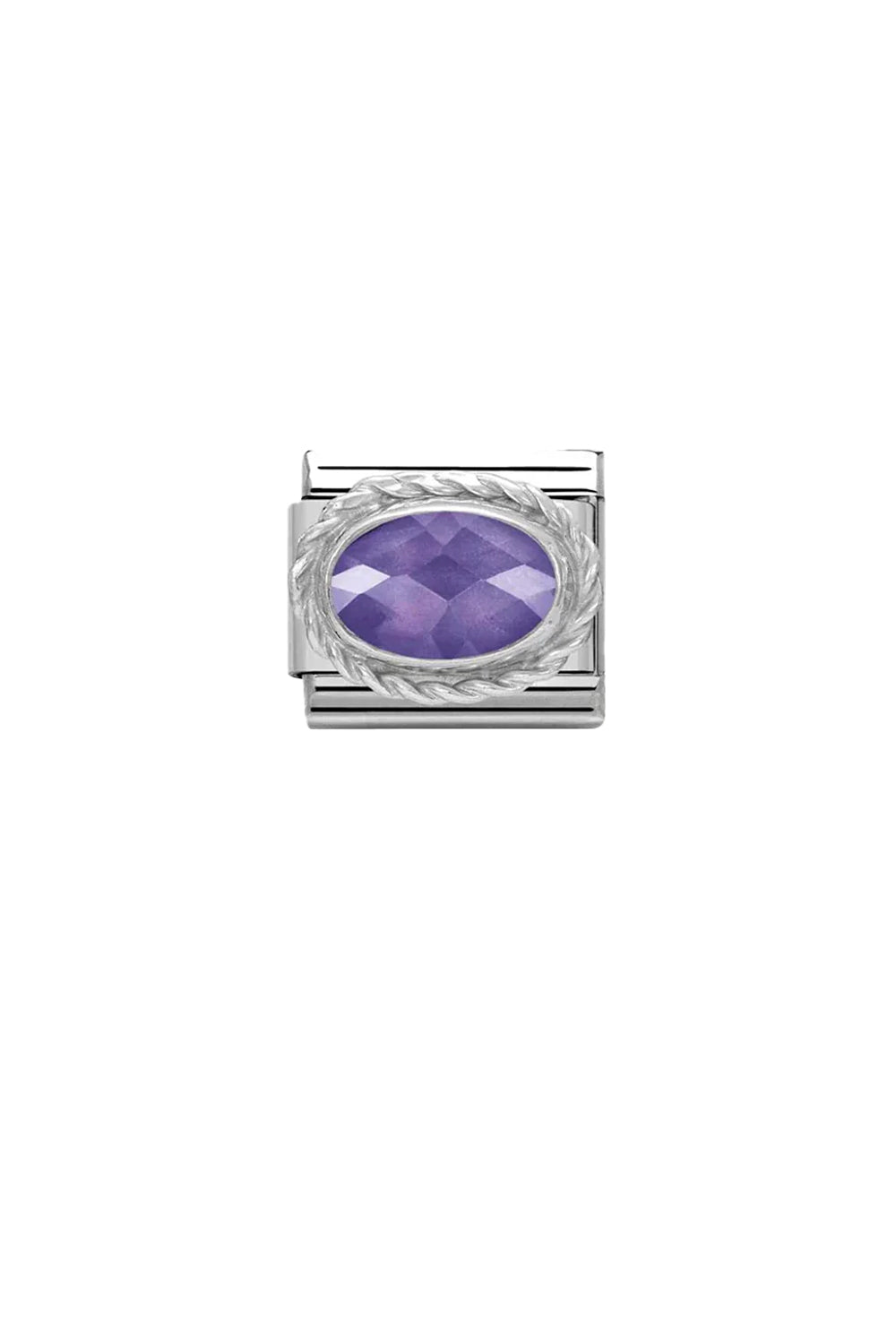 Hard stones with 925 Sterling silver twisted setting Violet CZ