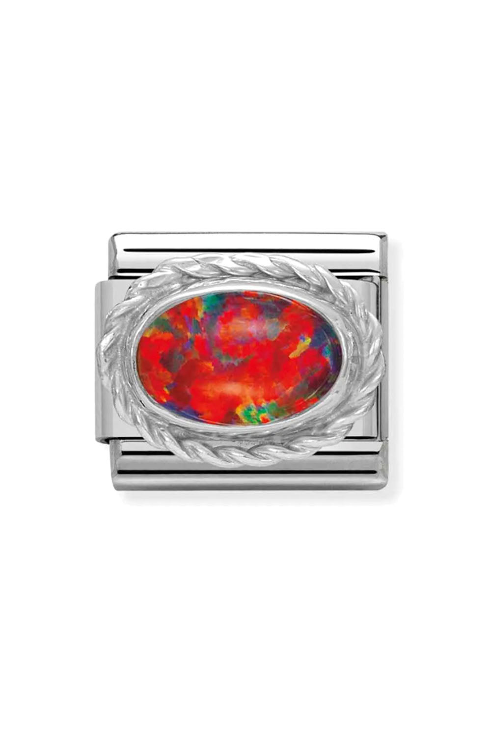Hard stones with 925 Sterling silver twisted setting red Opal
