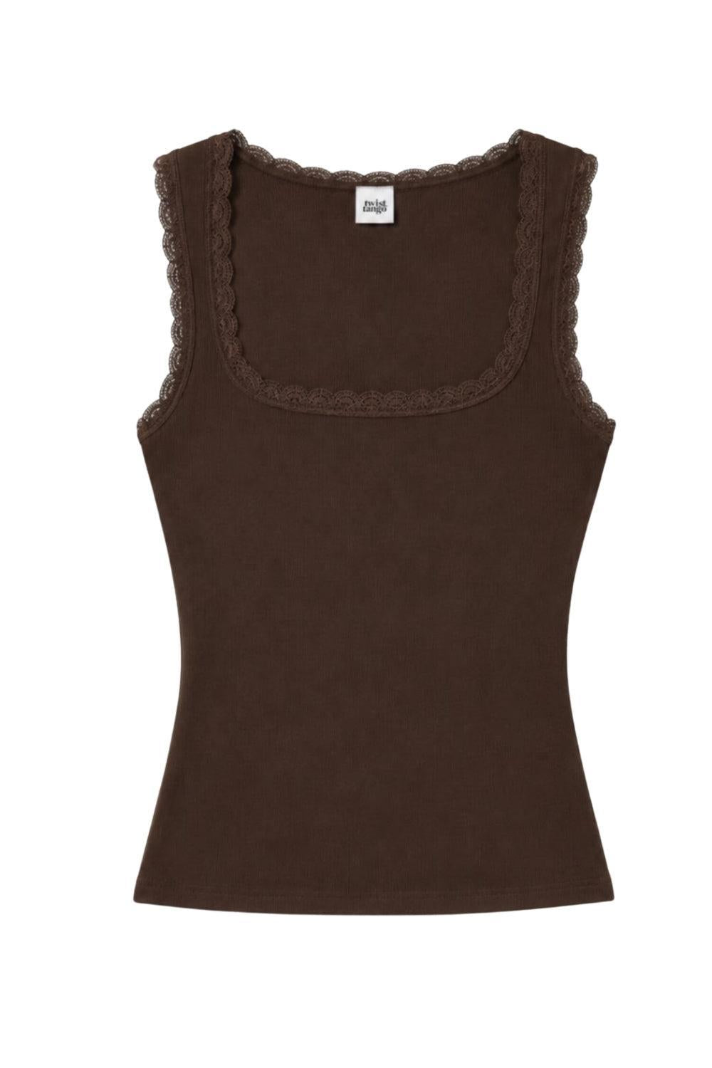 Holly Lace Singlet Mocha Brown