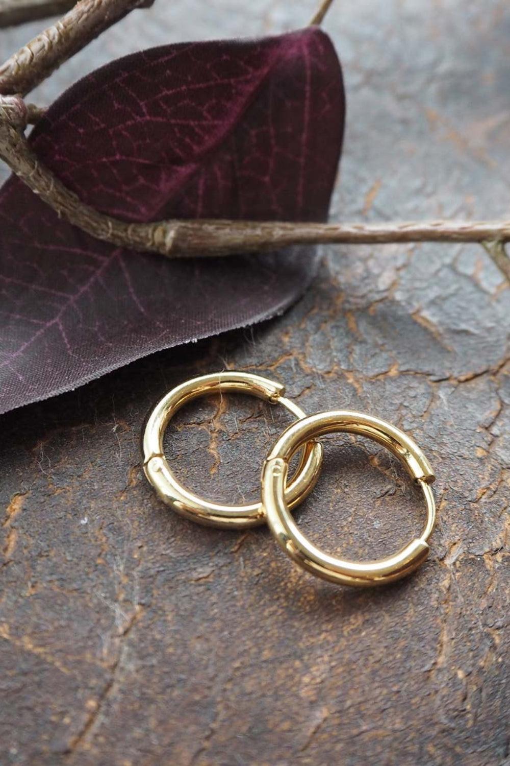 Hoops 14mm w/click lock gold