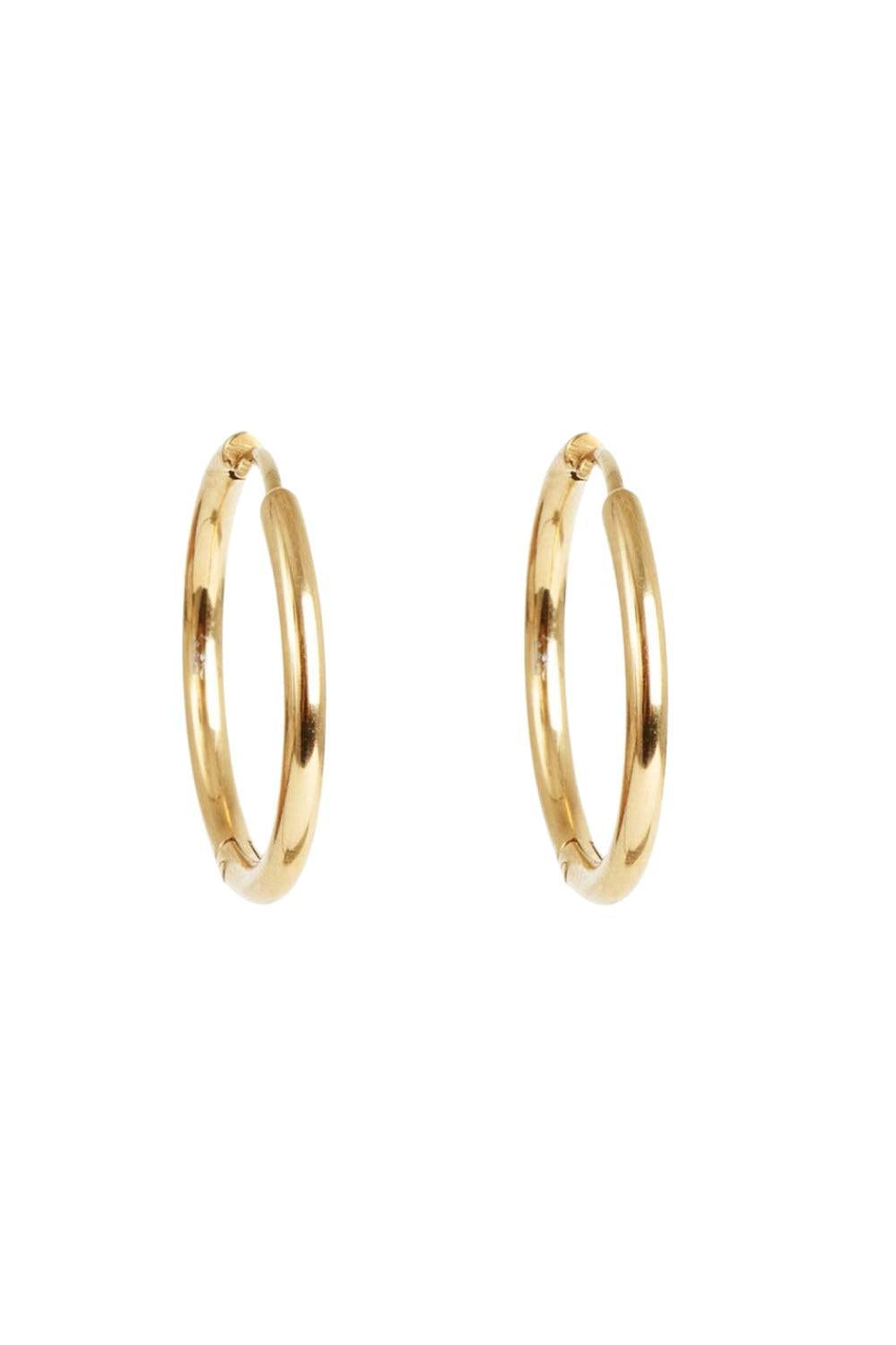 Hoops 14mm w/click lock gold