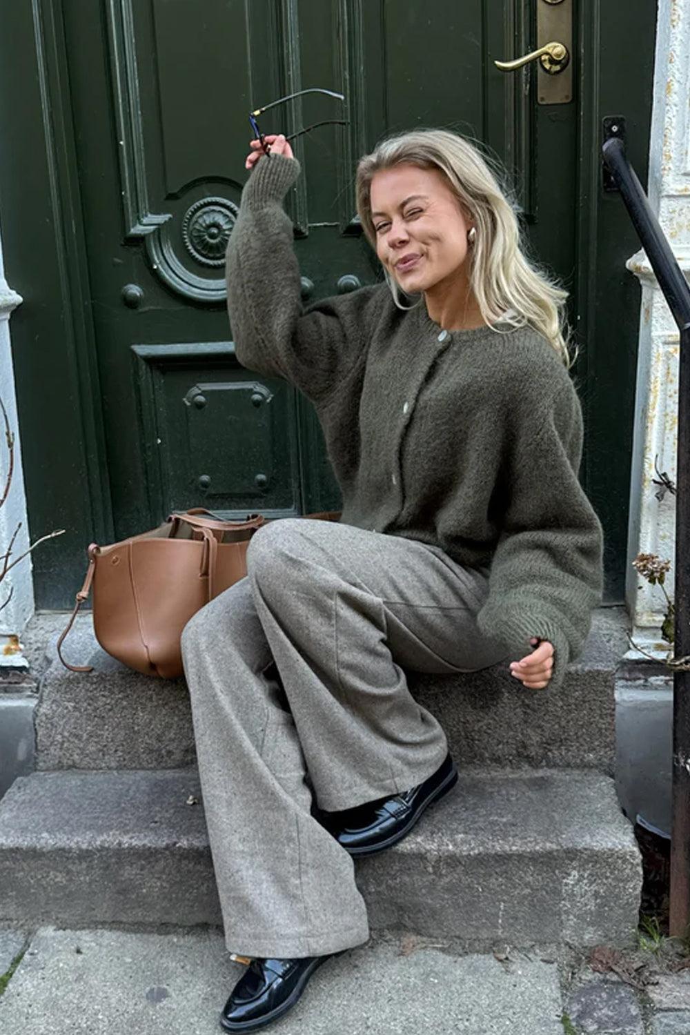 IdaIC Cardigan Army green