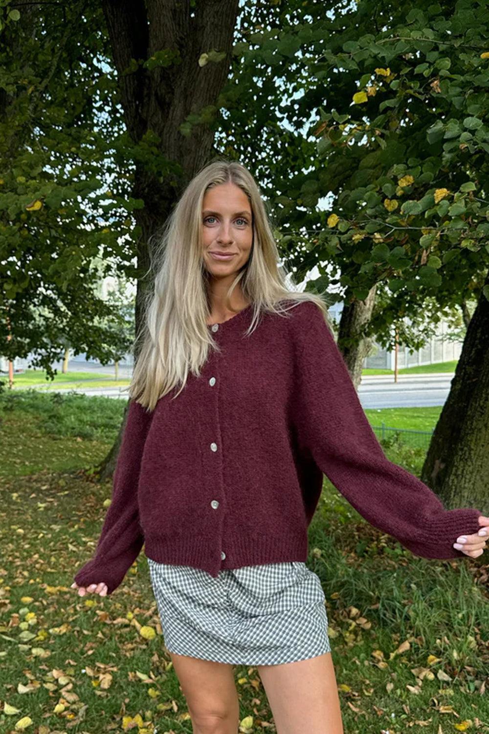 IdaIC Cardigan Bordeaux