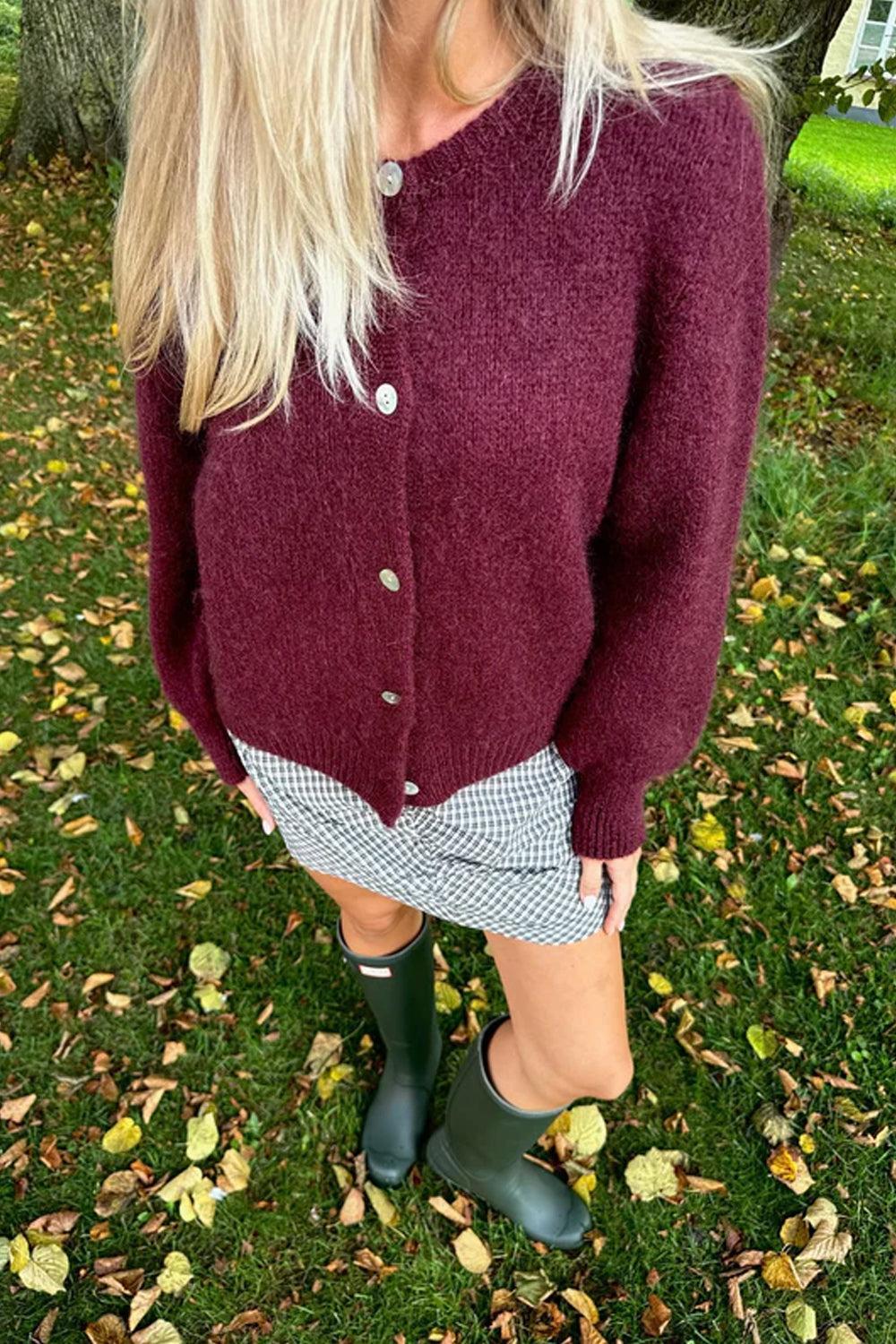 IdaIC Cardigan Bordeaux