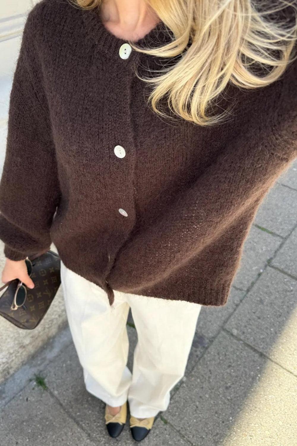 IdaIC Cardigan Dark Brown