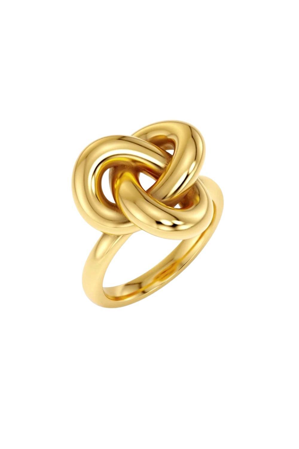 Infinity Knot Ring L Gold