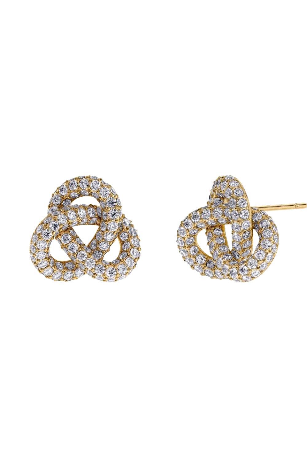 Infinity Knot Sparkle Studs L Gold