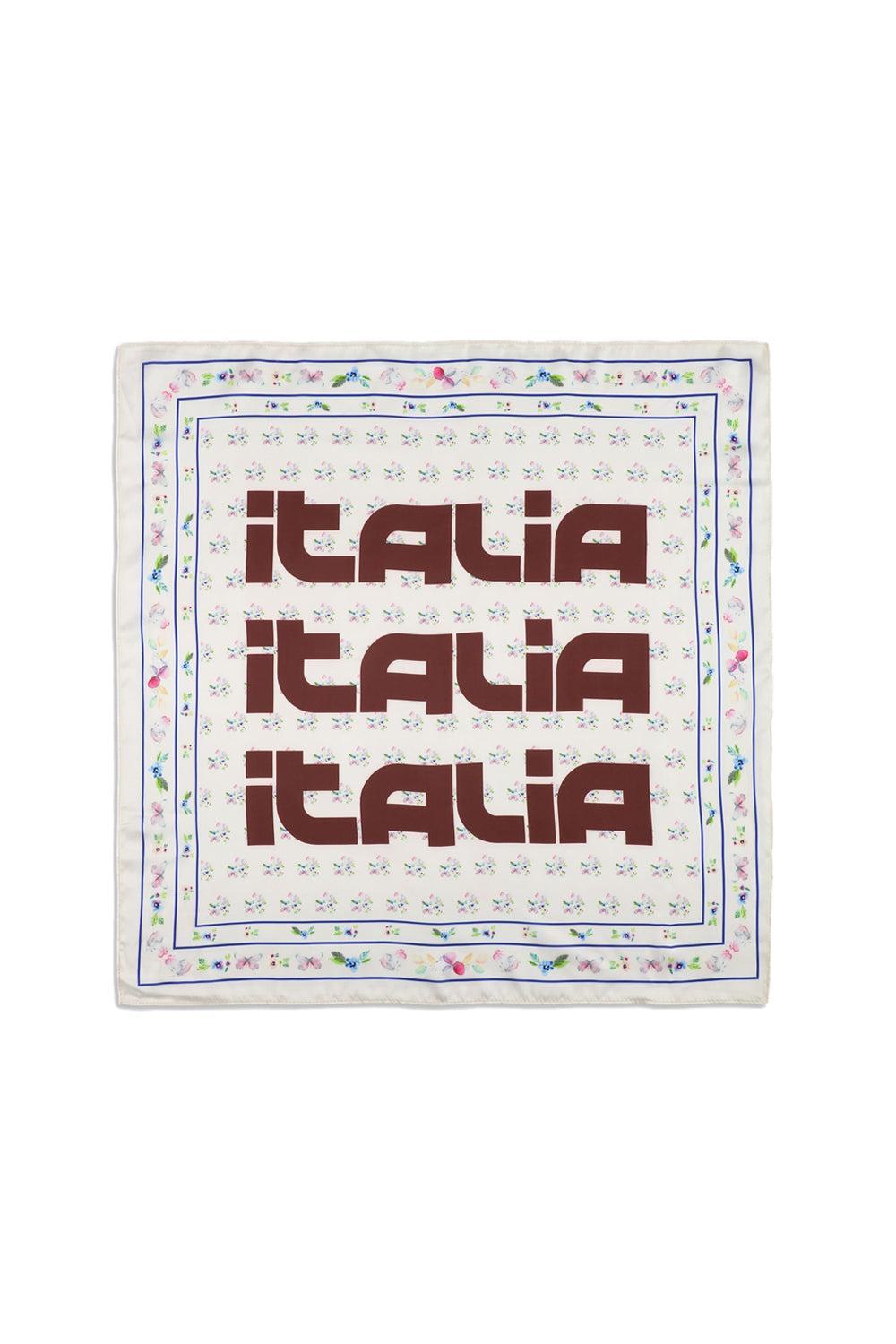 Italia Flora Scarf Brown