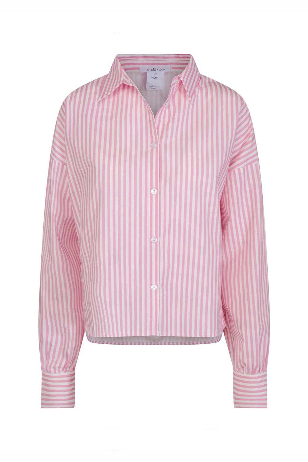 Jamie Oversized Shirt Pink Stripe