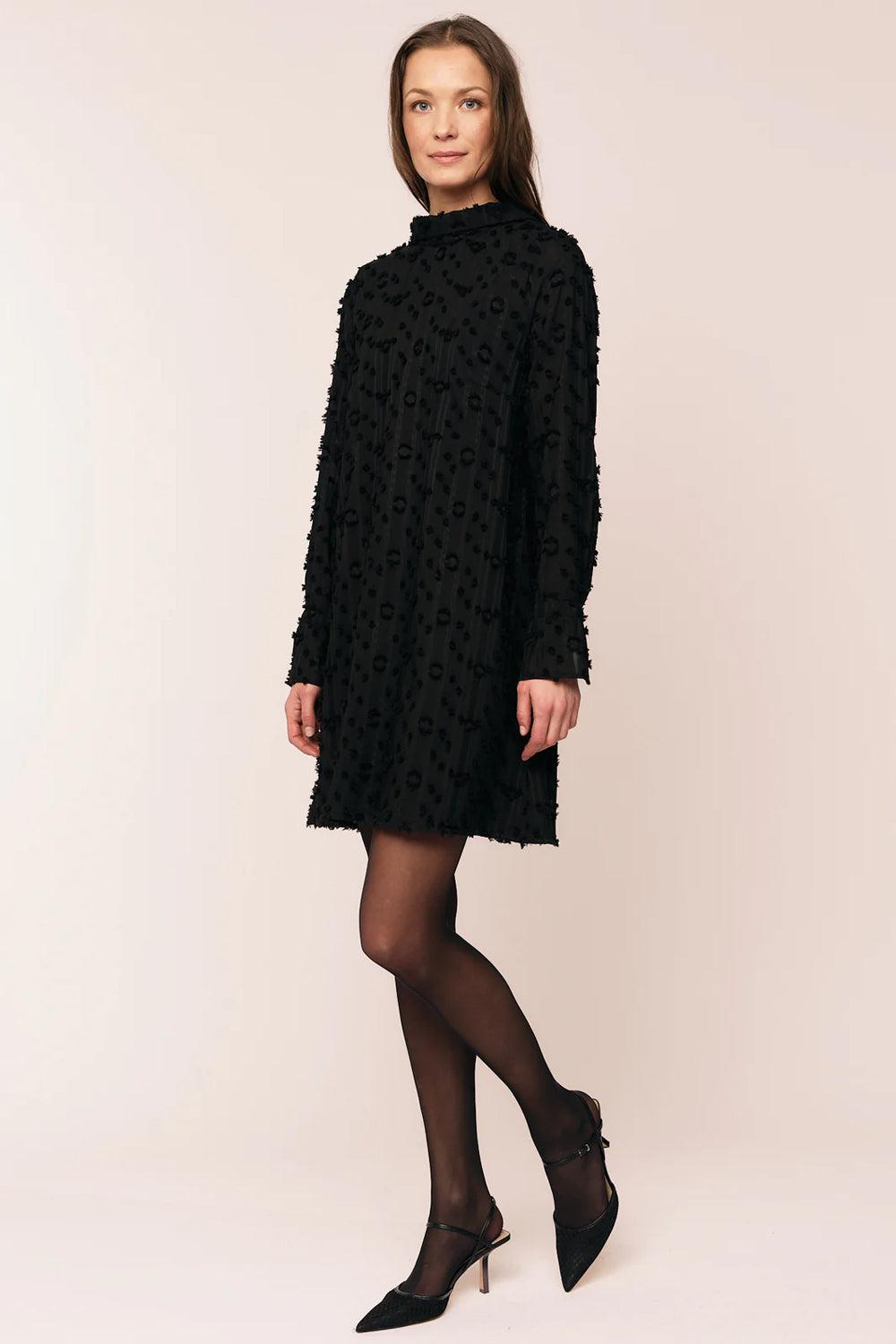 Julia Mock Neck Dress Black