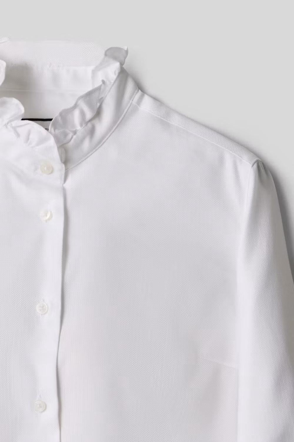 Juliette Herringbone Shirt White