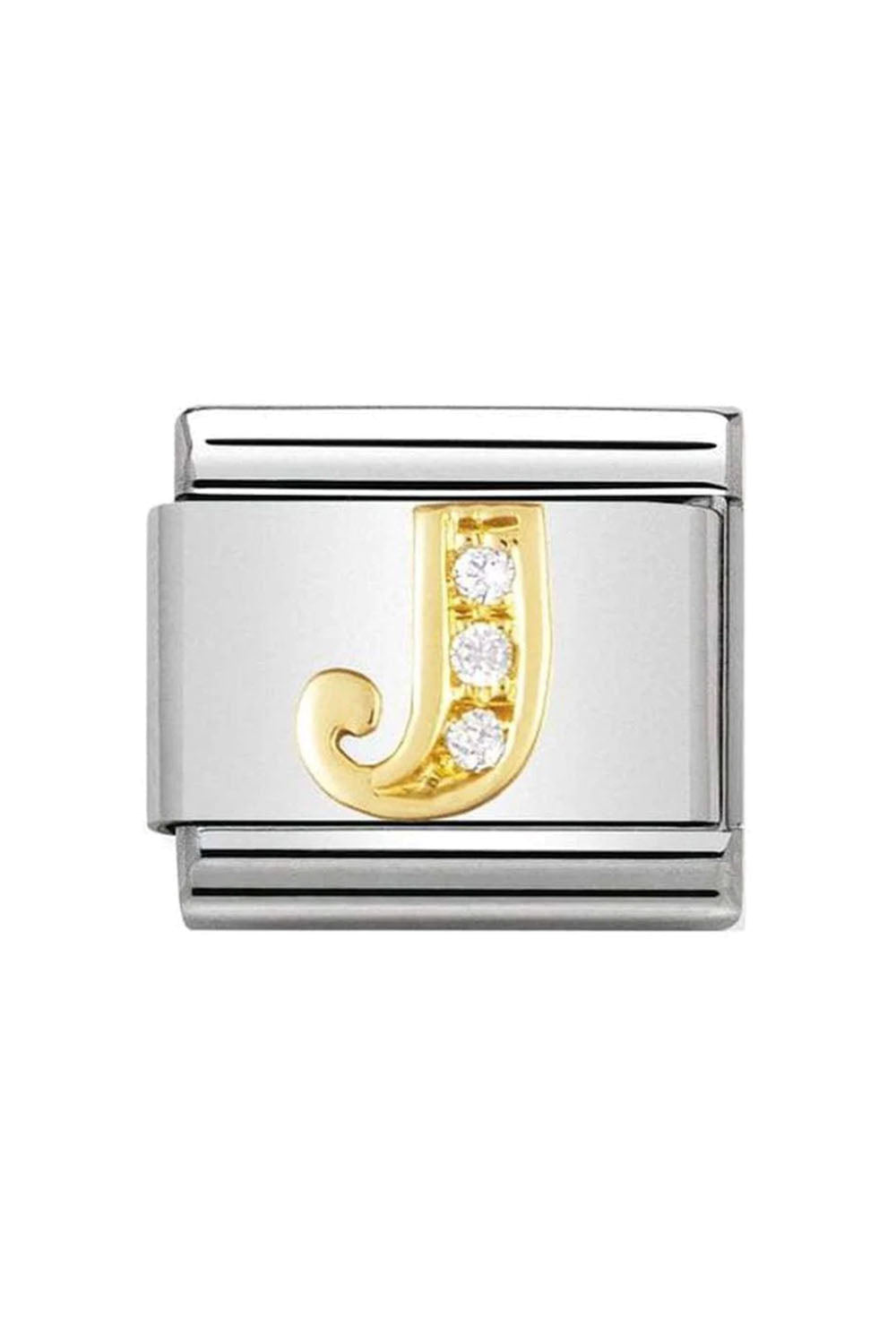 LETTERS 18k Gold and CZ J
