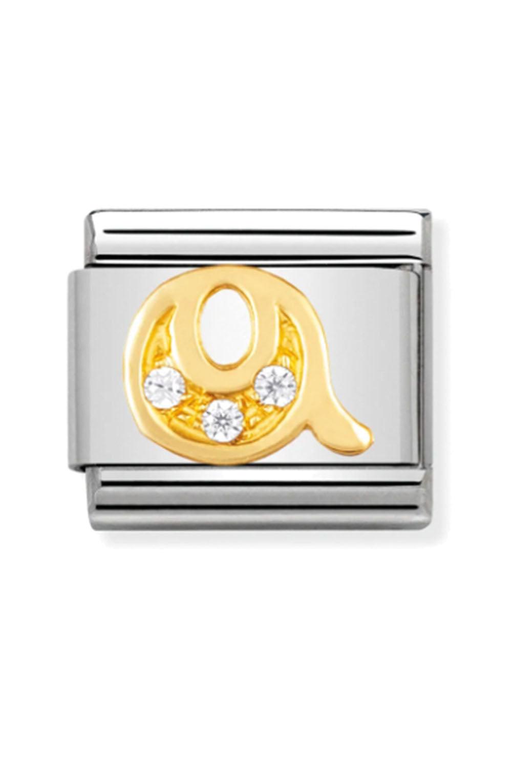 LETTERS 18k Gold and CZ Q