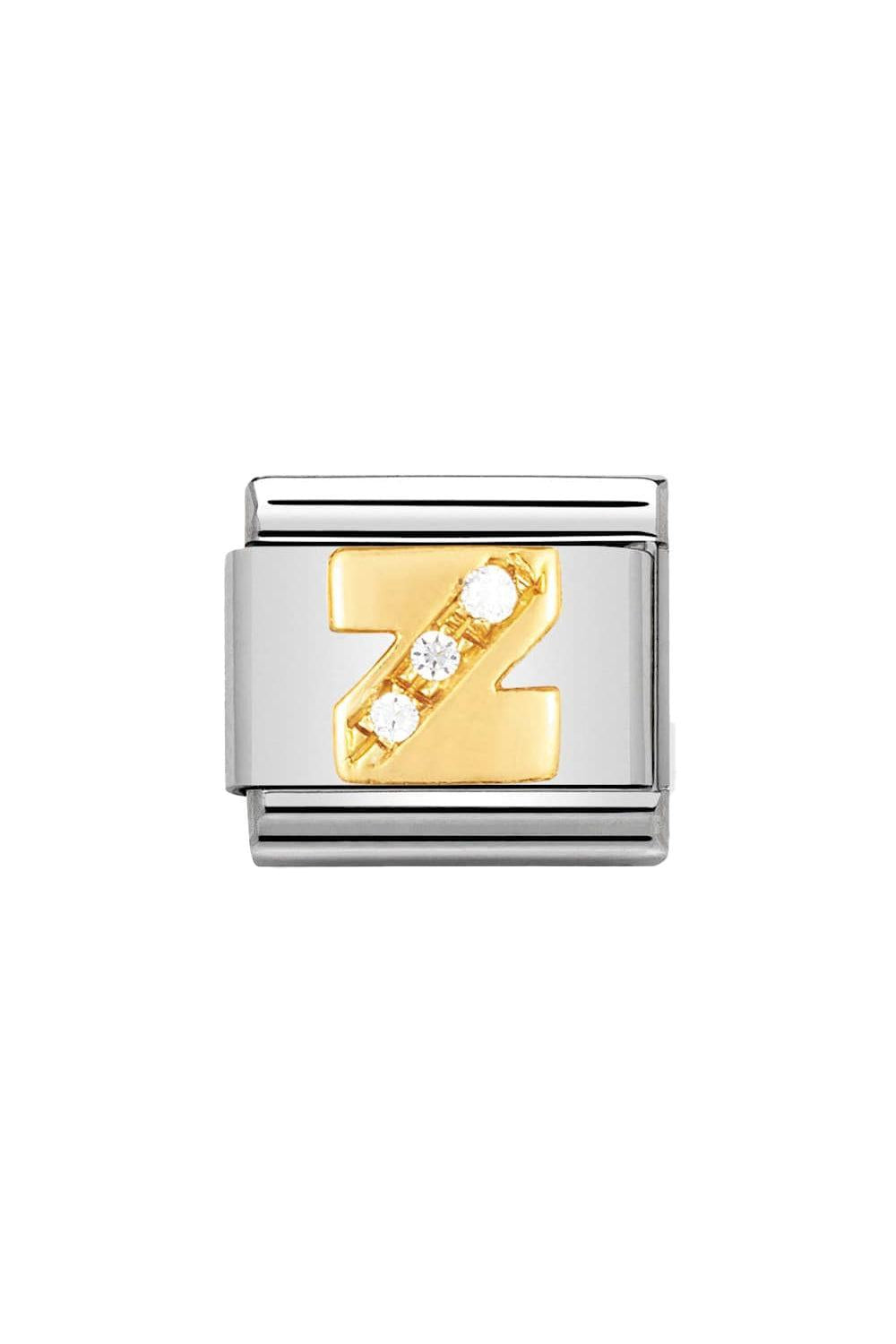 LETTERS 18k Gold and CZ Z