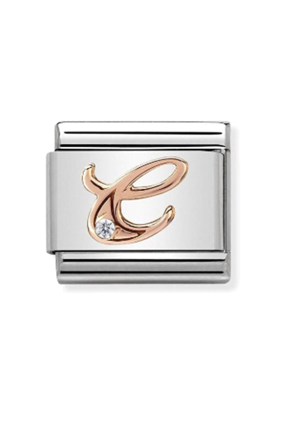 LETTERS 9k rose gold and CZ C
