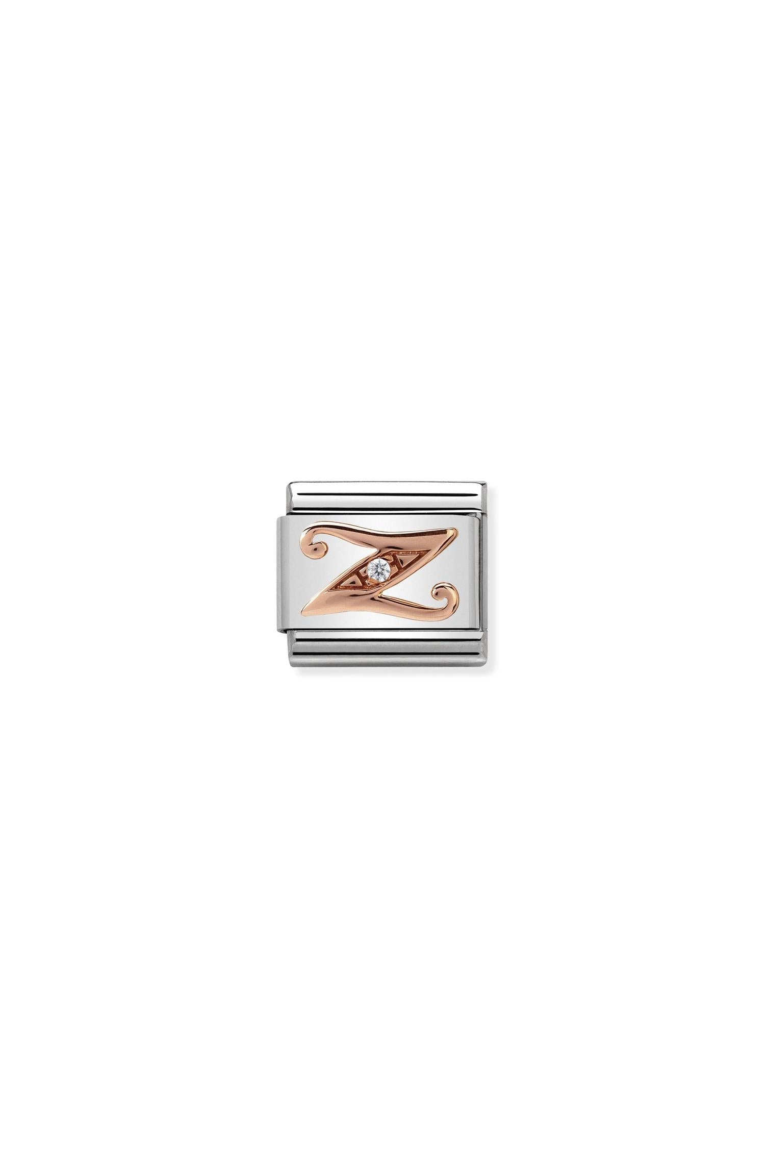 LETTERS 9k rose gold and CZ Z
