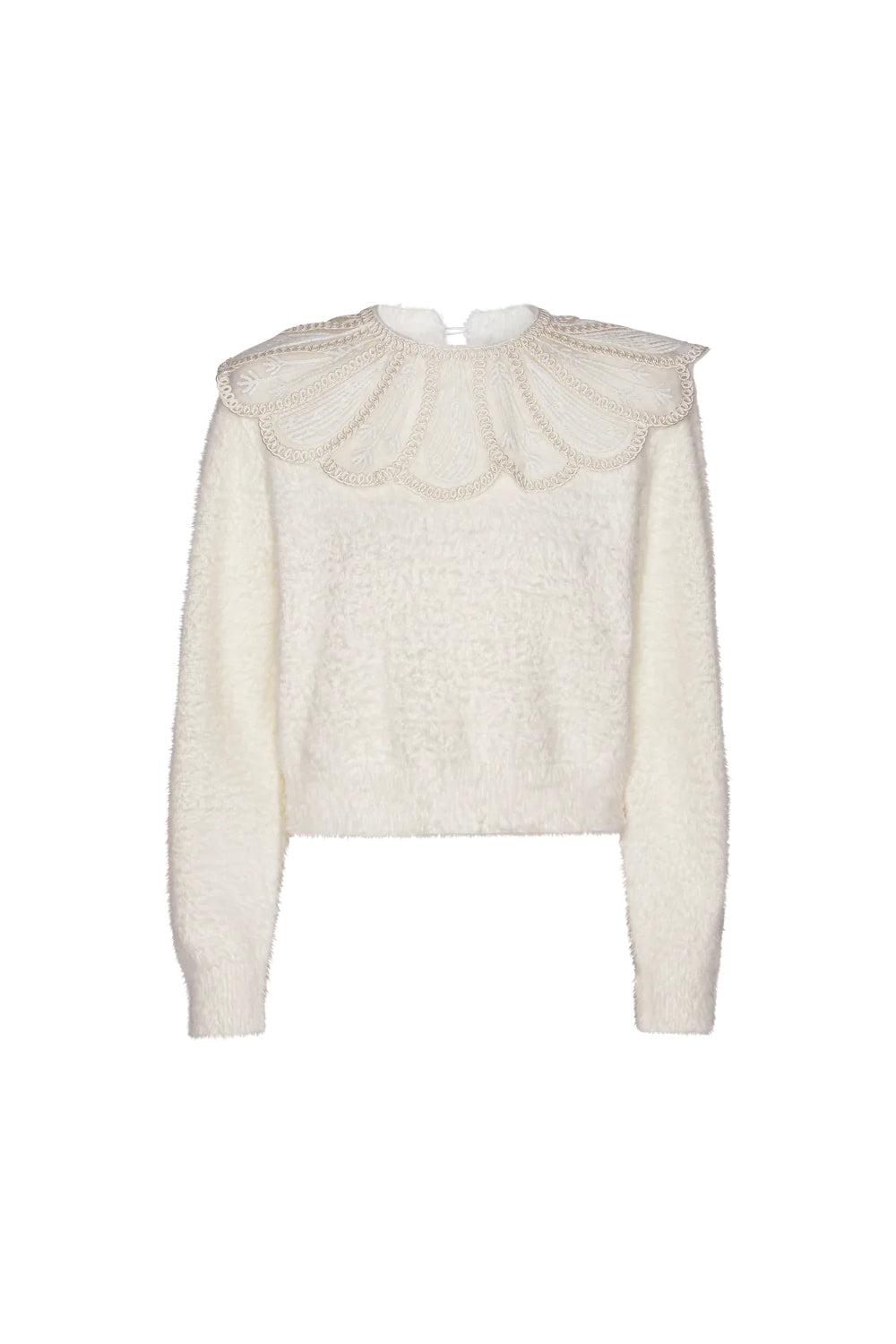 Lace Collar Knit Sweater