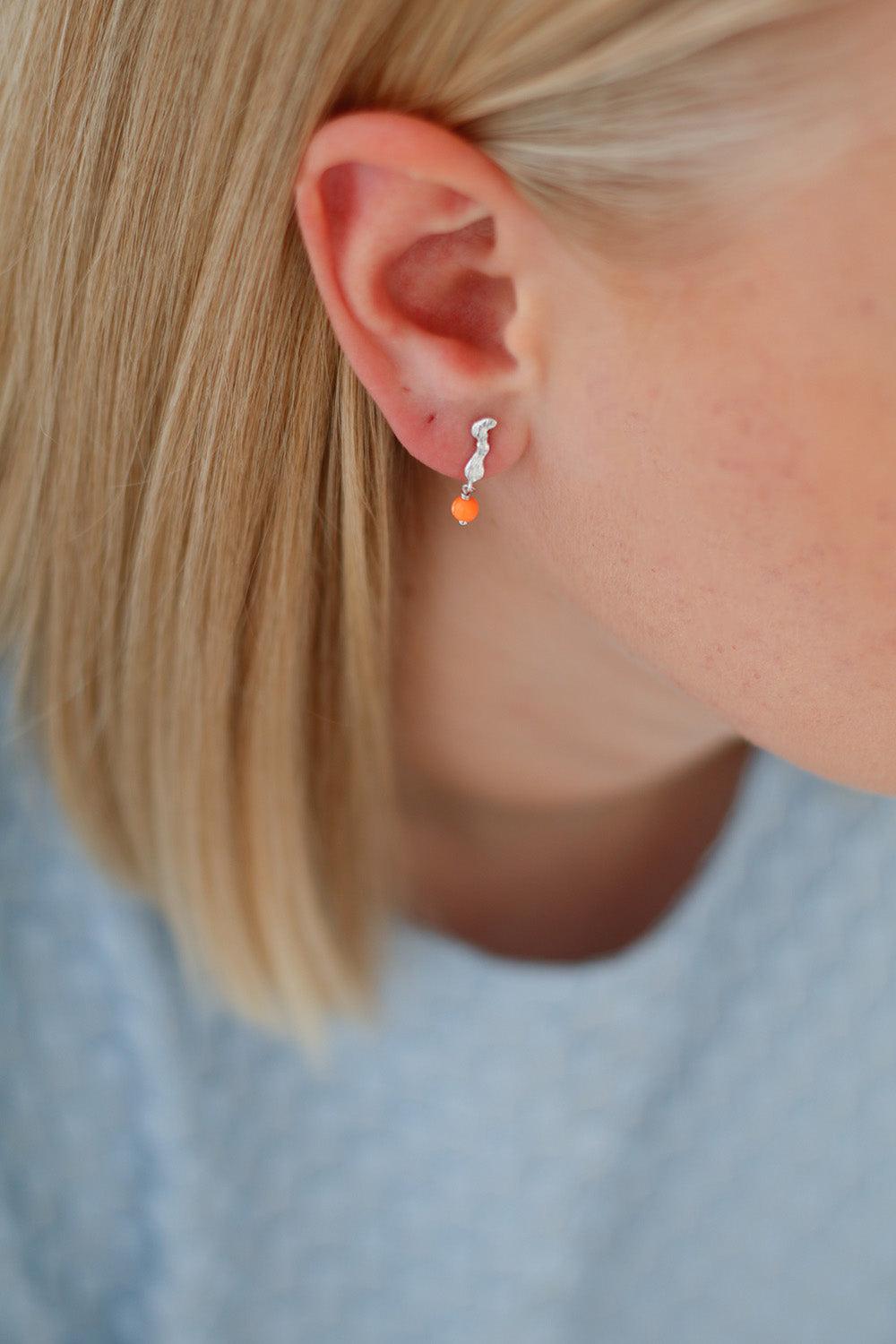 Lærke Bentsen x Sistie Earrings Coral Silver