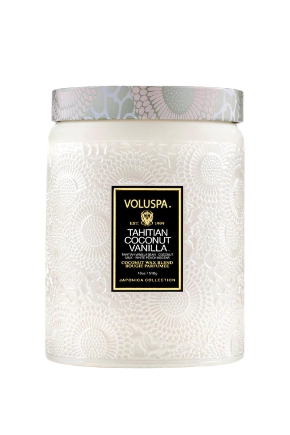 Large glass jar with lid  Tahitian Coconut Vanilla