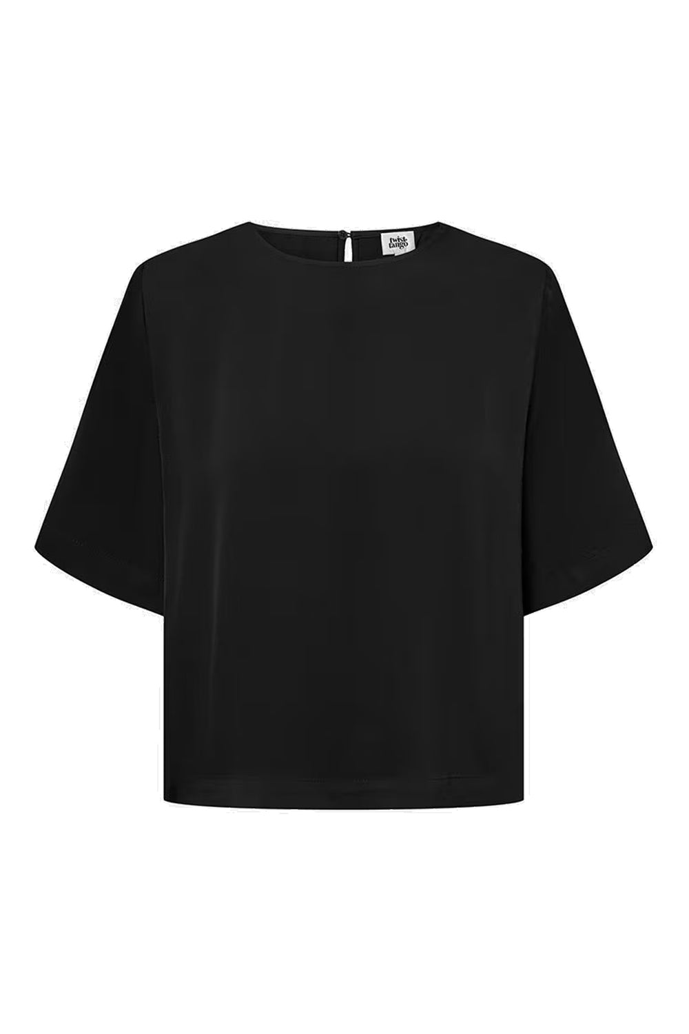 Leonie Satin Tee Black