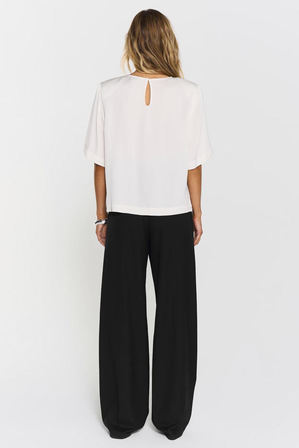 Leonie Satin Tee Ivory