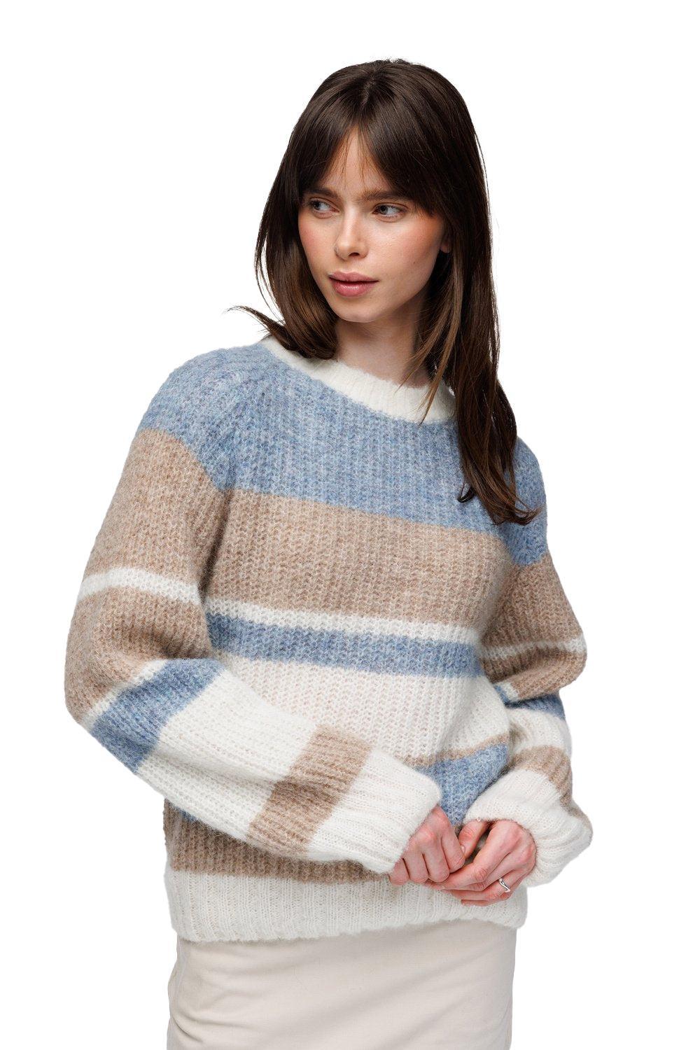 Lerke Genser Stripe Himmelblå