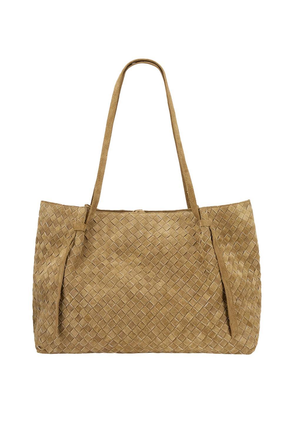Liandra Gritty Woven Leather Oliven