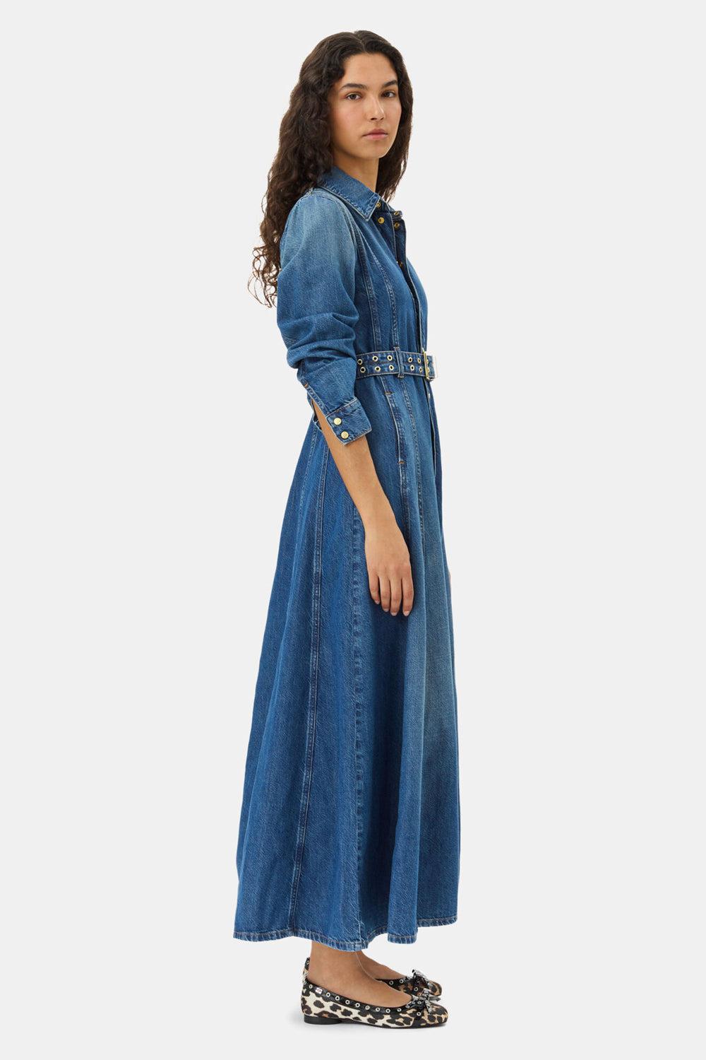 Light Denim Maxi Dress Mid Blue Vintage