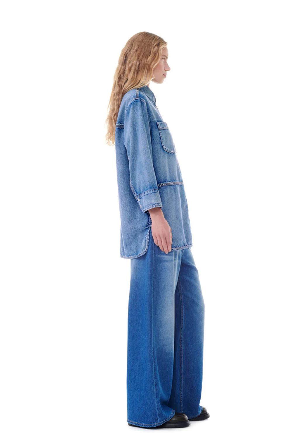 Light Denim Oversized Shirt blue