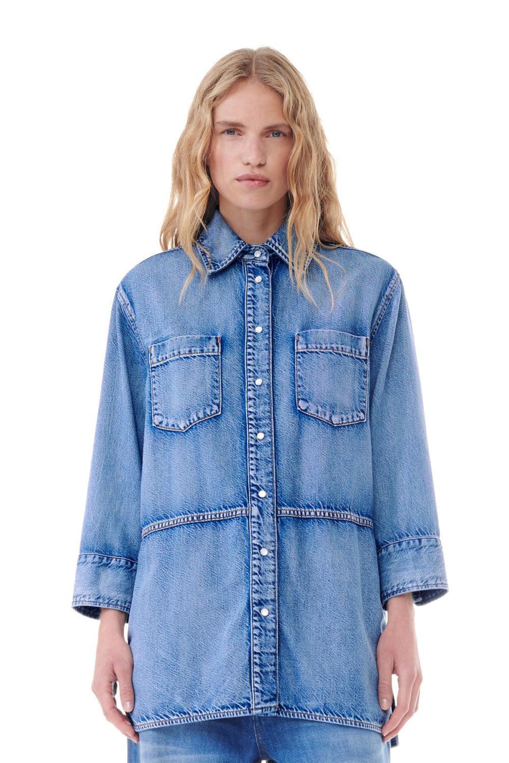 Light Denim Oversized Shirt blue