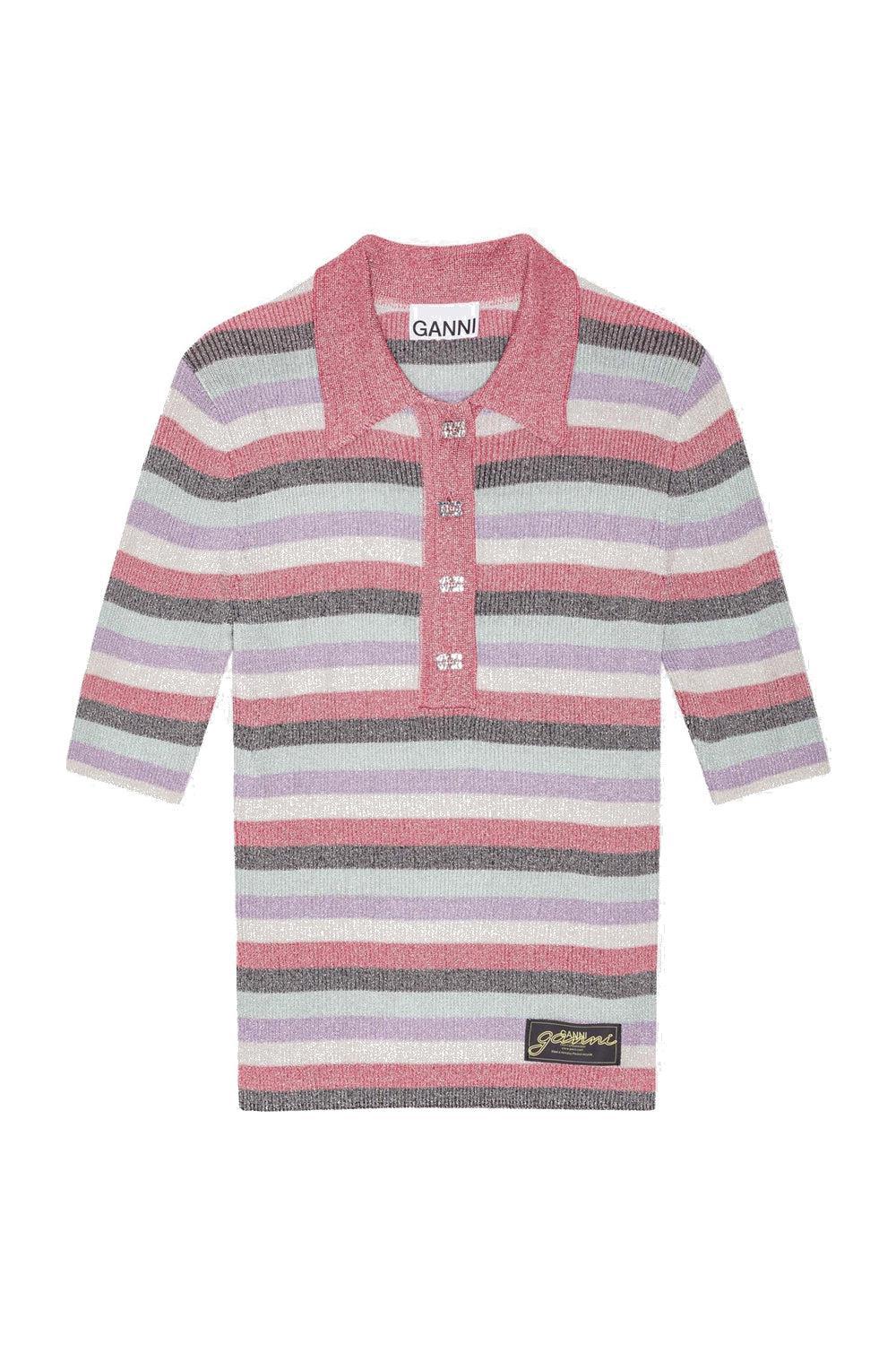 Light Sparkle Rib Polo Multicolour