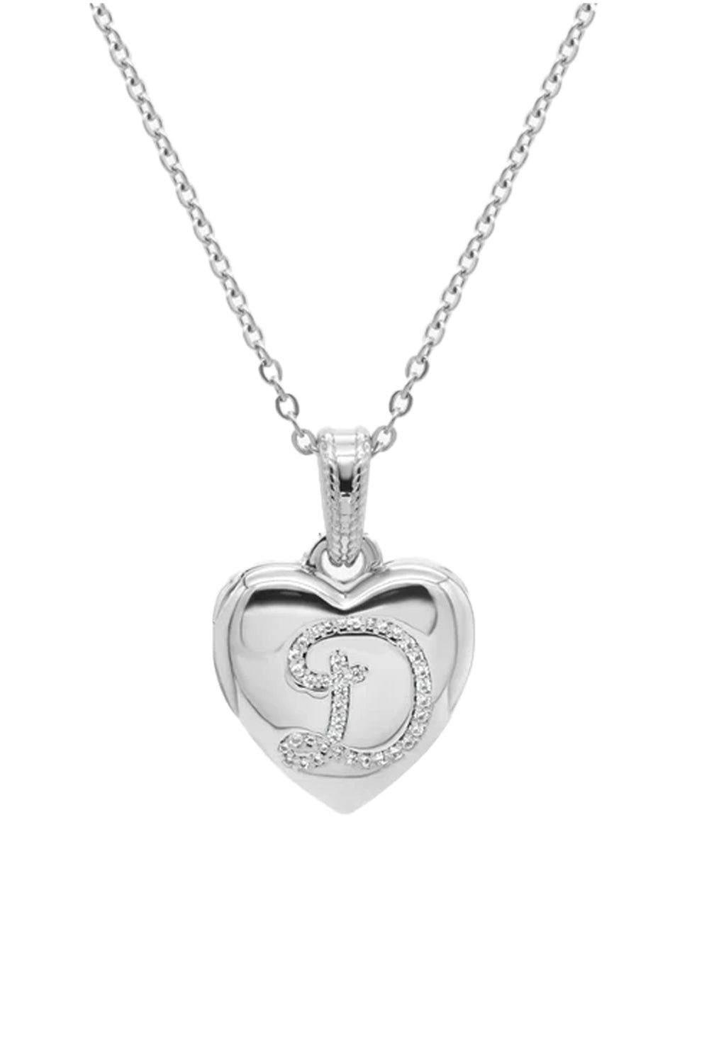 Locket Letter Necklace Silver