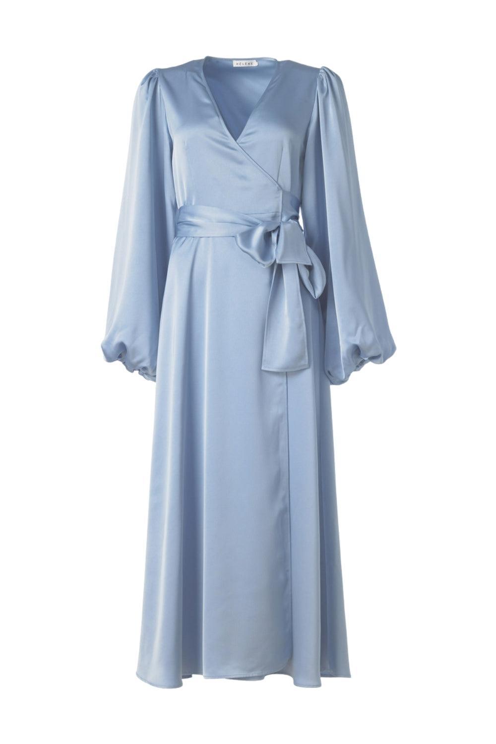 Locki Satin Maxi Dress Blue