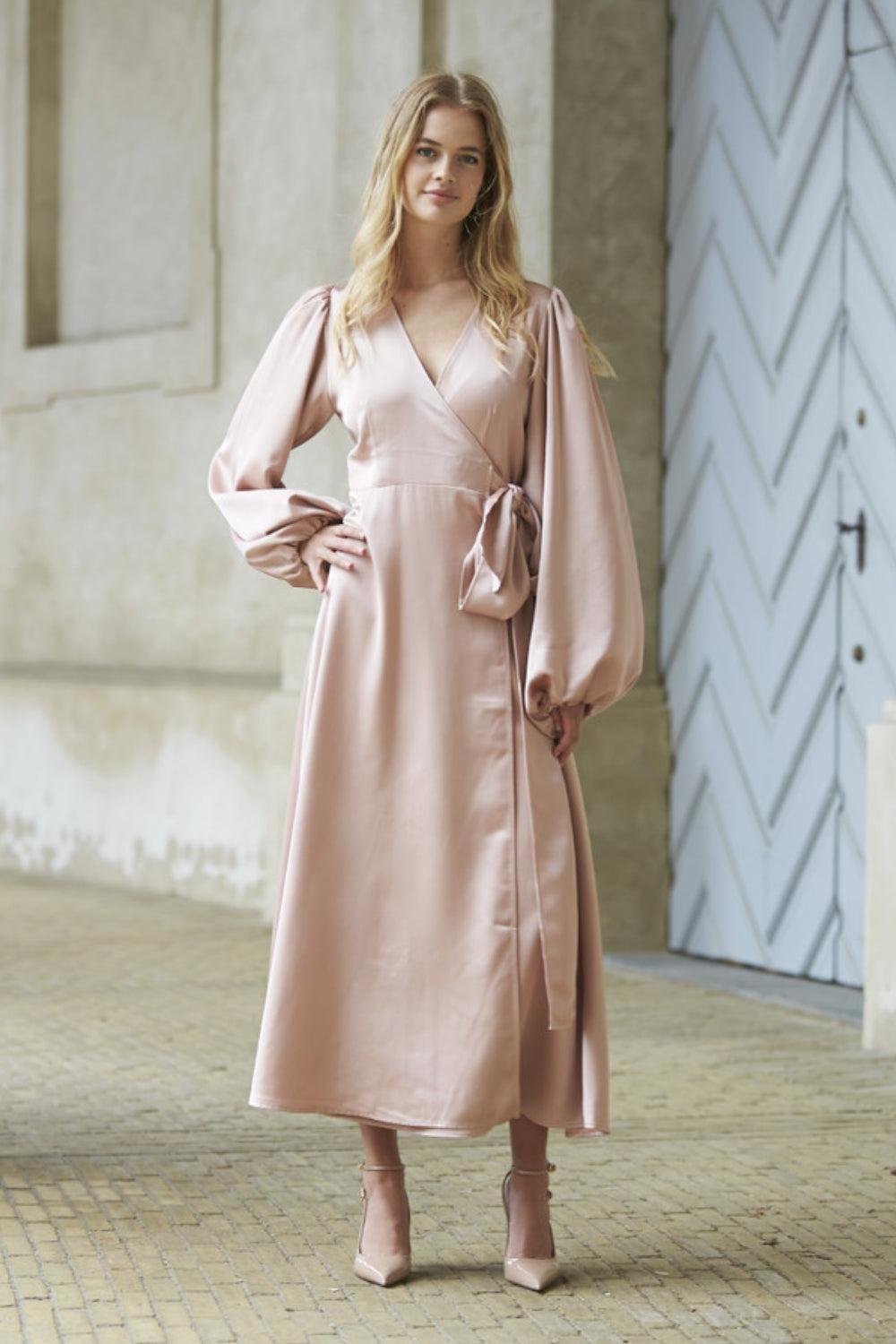 Locki Satin Maxi Dress Old Rose