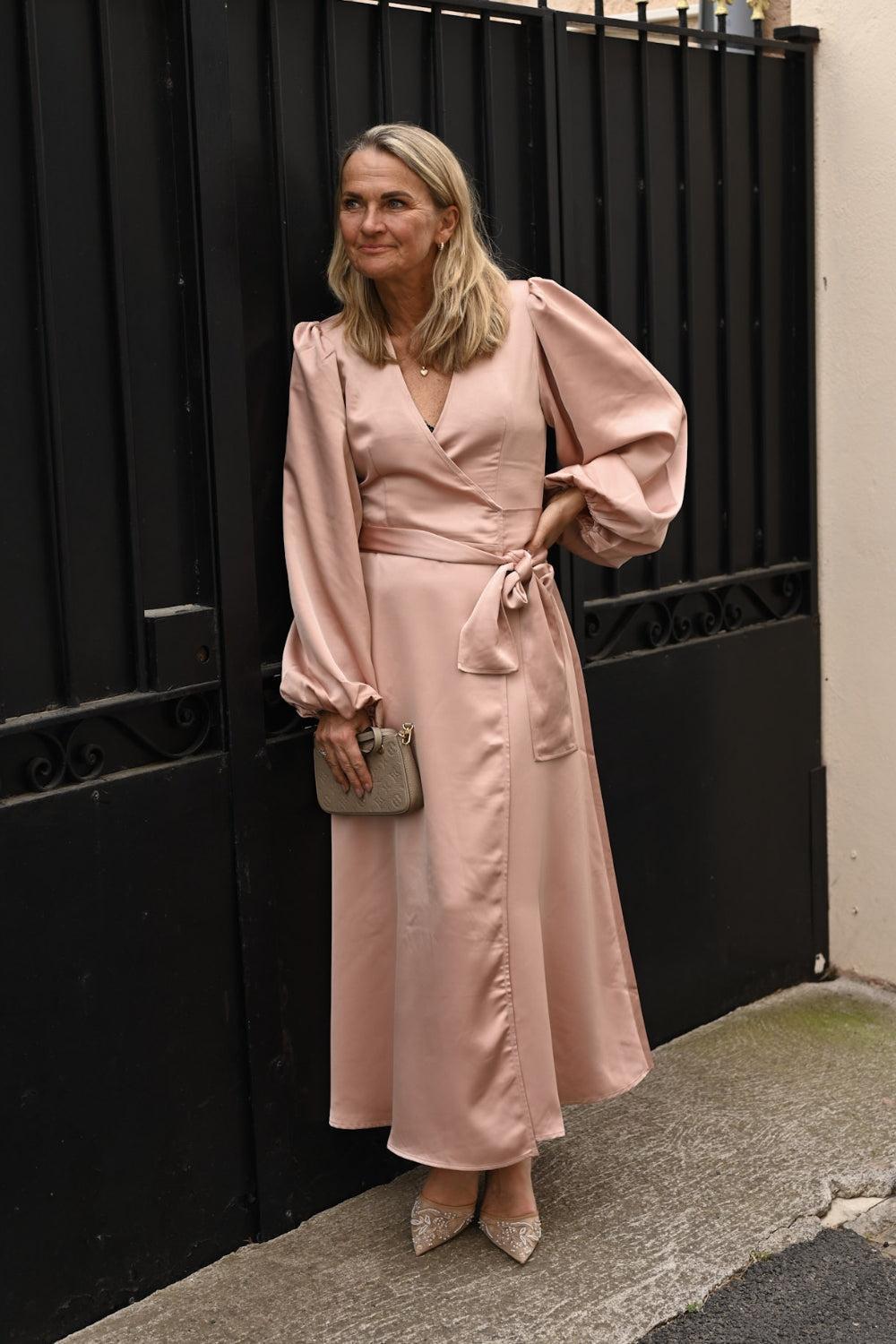 Locki Satin Maxi Dress Old Rose