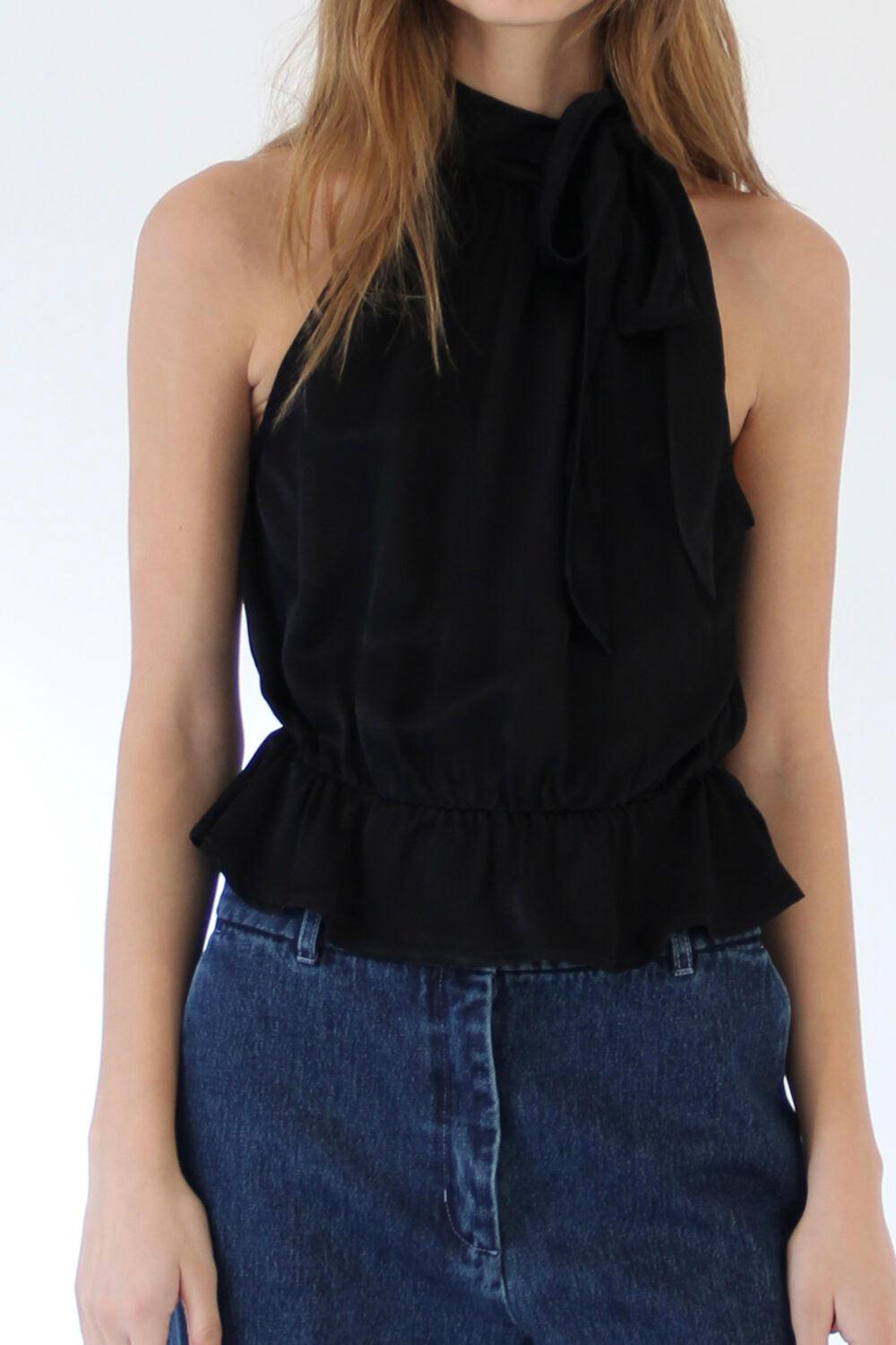 Lucille Bow Top Black