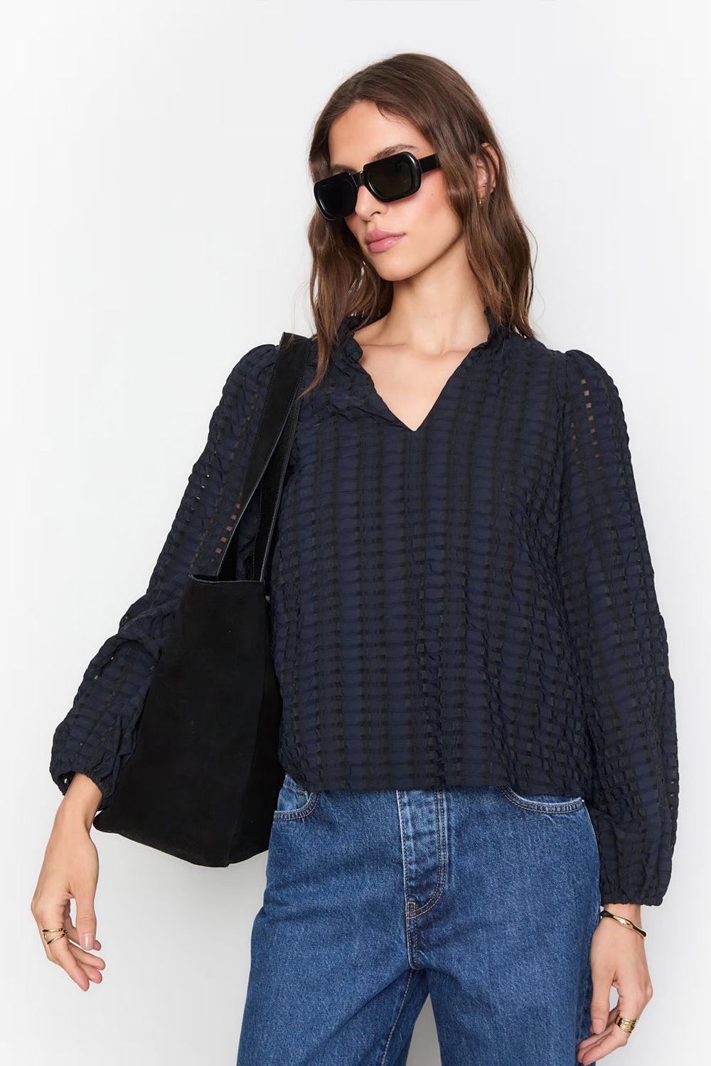 Lucille Tote Bag Large Black Suede