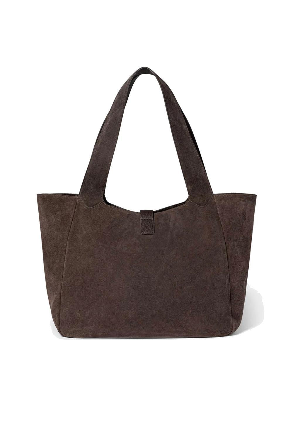 Lucille Tote Bag Large Dark Brown Suede