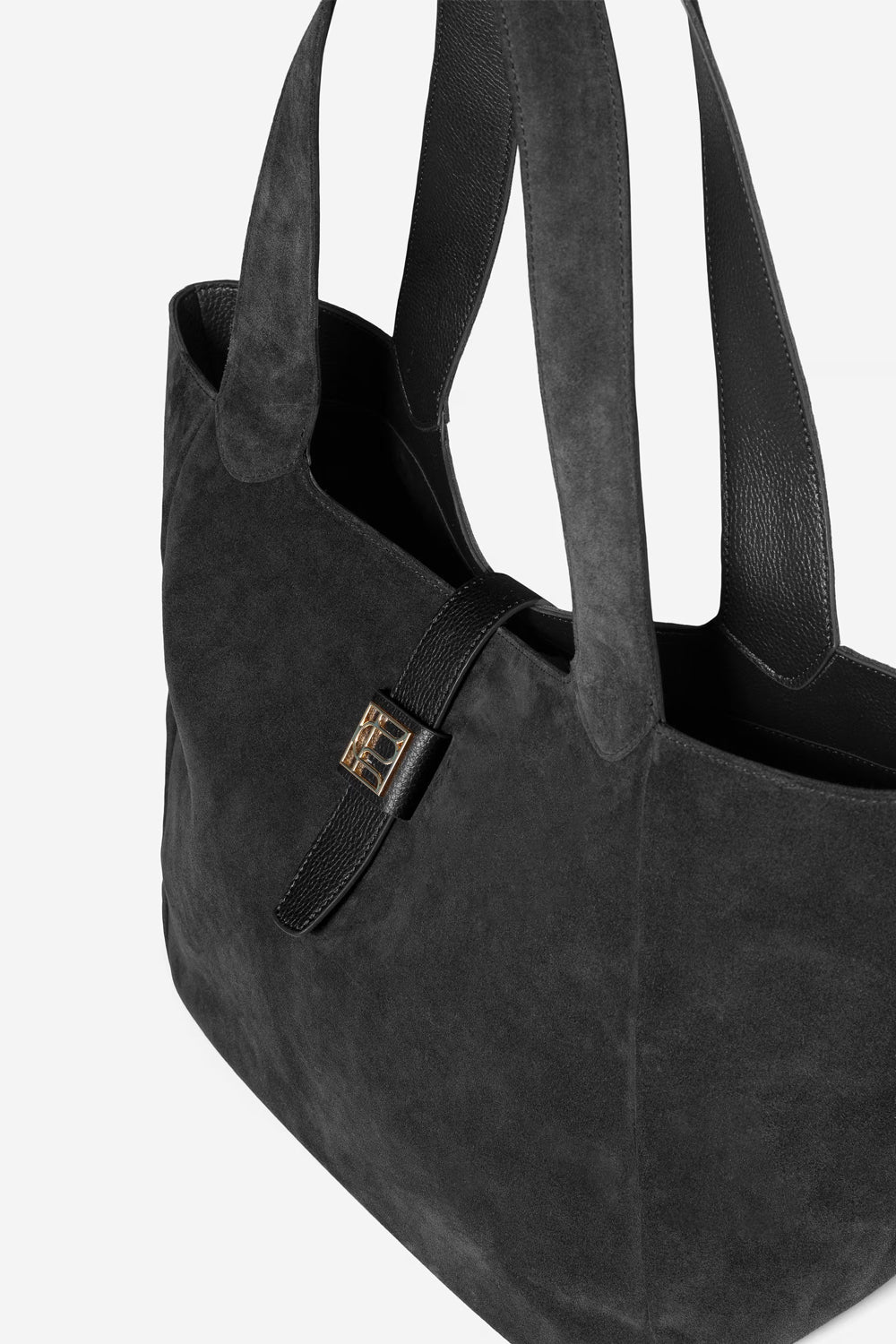 Lucille Tote Bag Small Black Suede