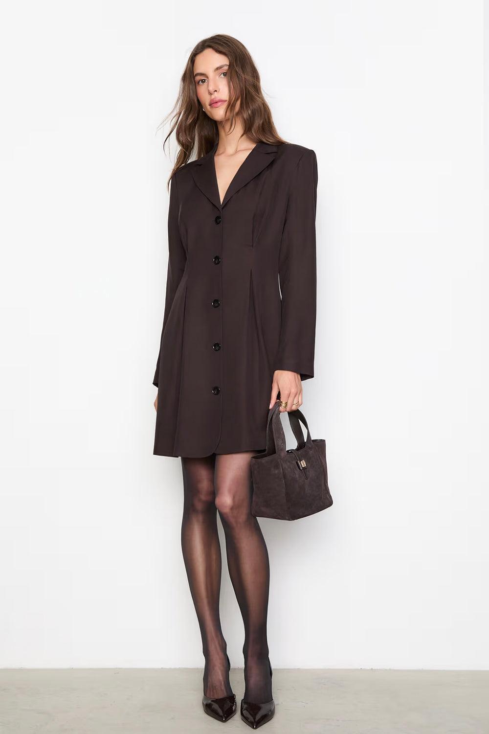 Lucille Tote Bag Small Dark Brown Suede