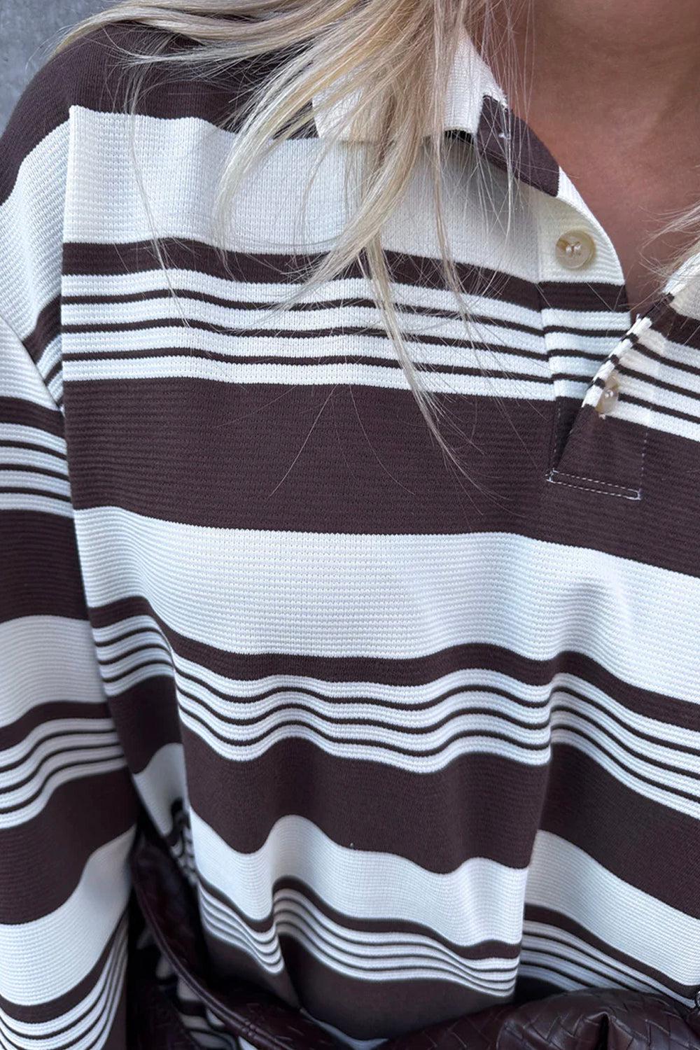 Lynlee Polo Brown stripe