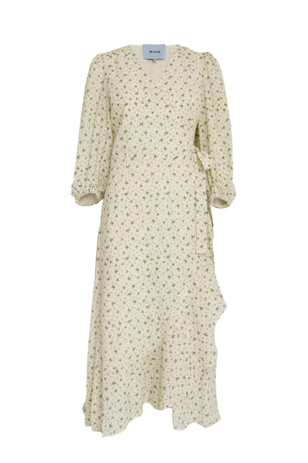 MCMercine Wrap Dress Green Briar Flower Print