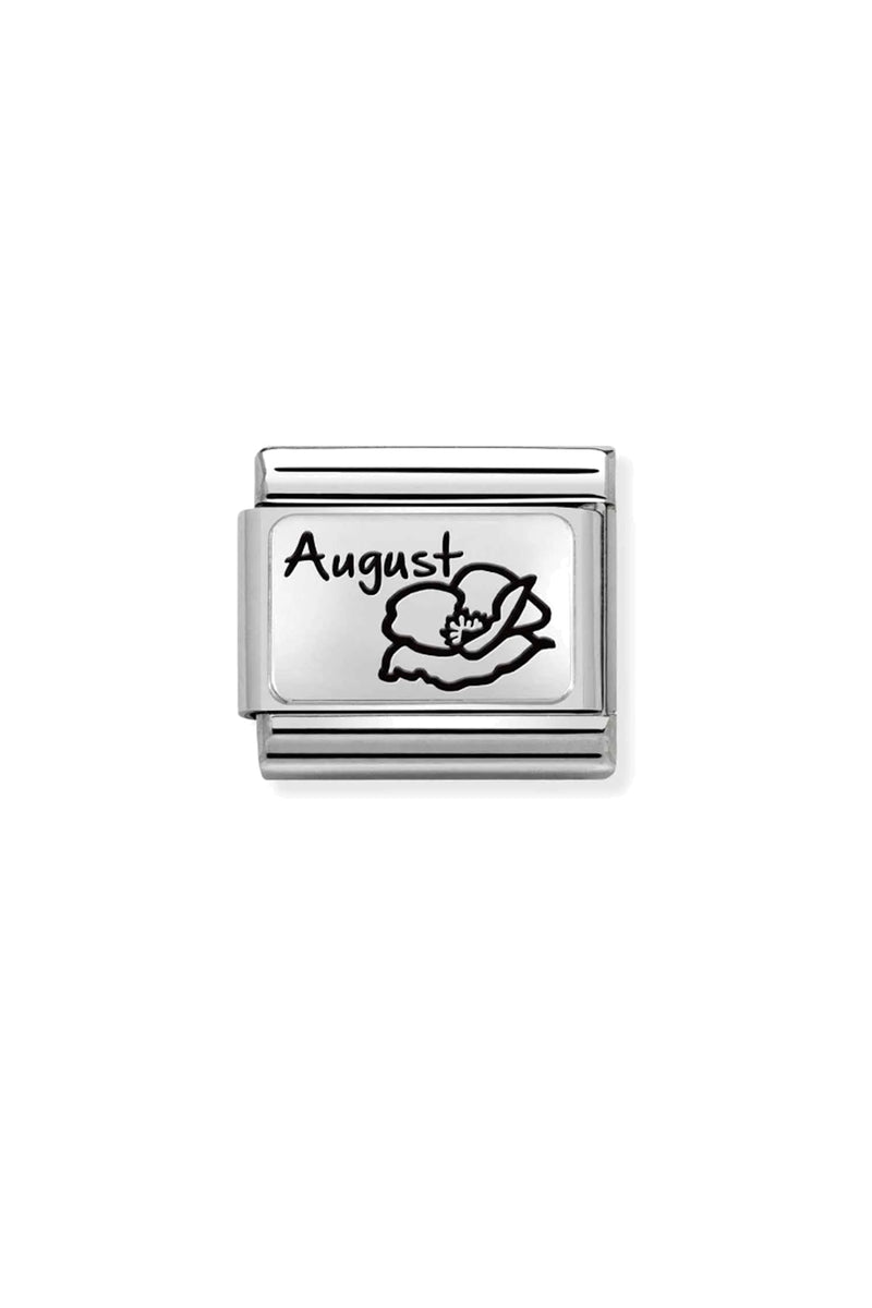MONTH FLOWER PLATE 925 sterling silver AUGUST