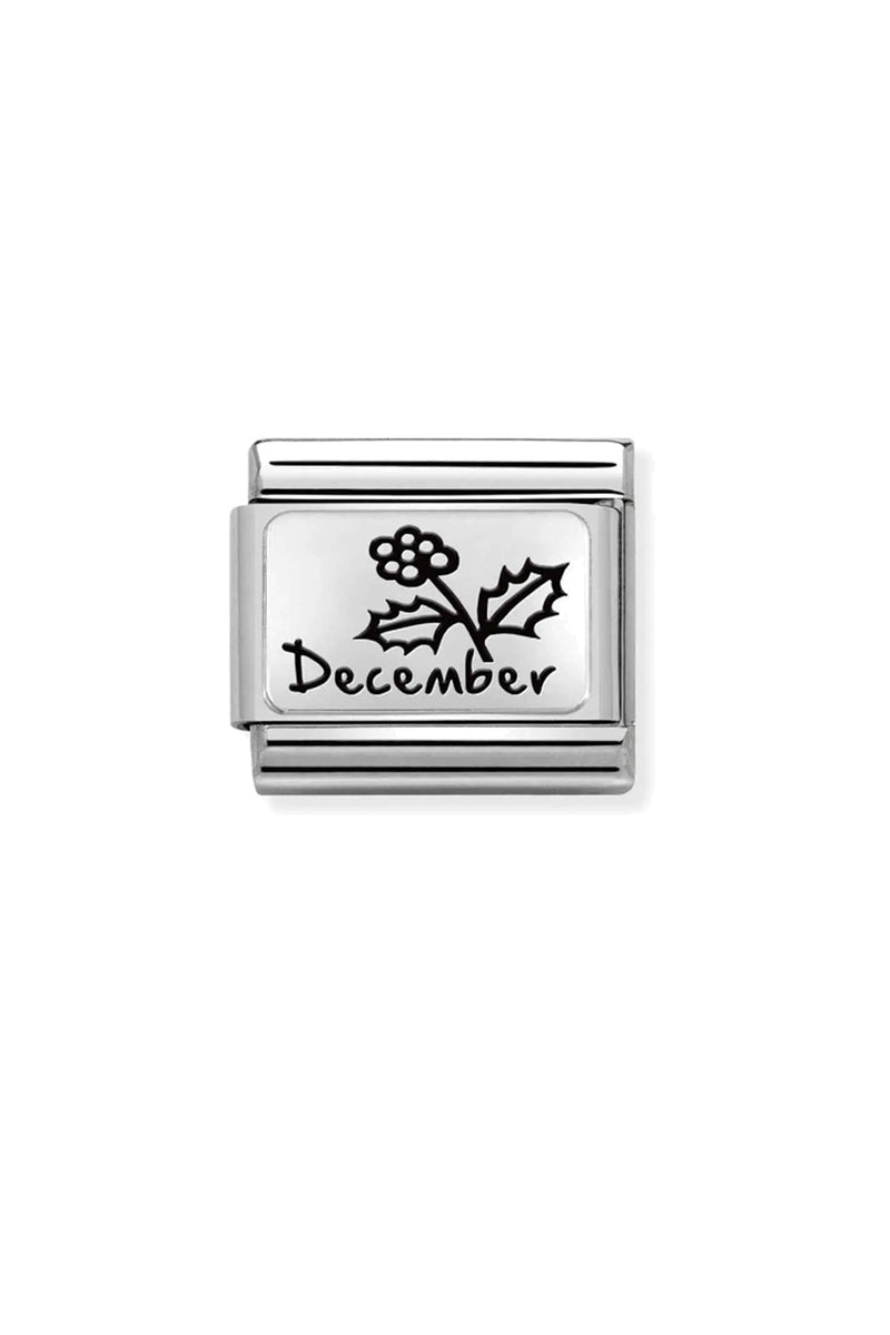 MONTH FLOWER PLATE 925 sterling silver DECEMBER