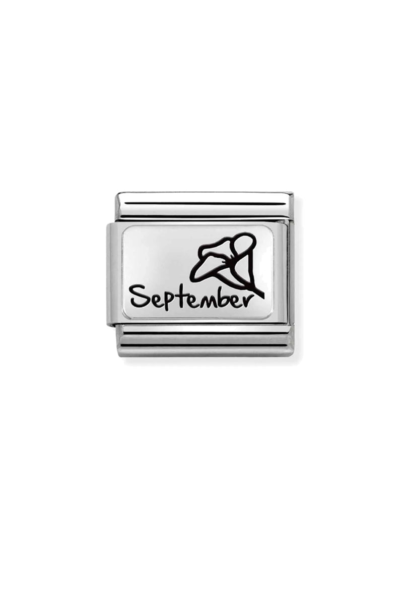 MONTH FLOWER PLATE 925 sterling silver SEPTEMBER