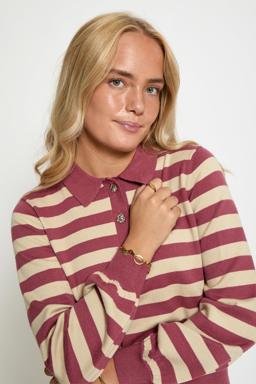 MSAliana Knit Pullover Roan Rouge Stripe