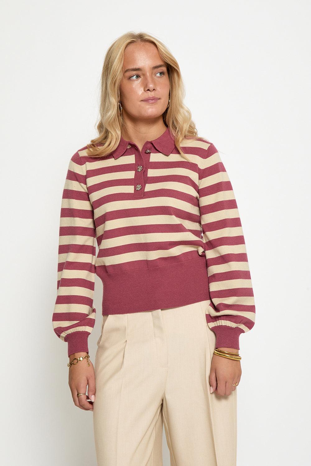 MSAliana Knit Pullover Roan Rouge Stripe