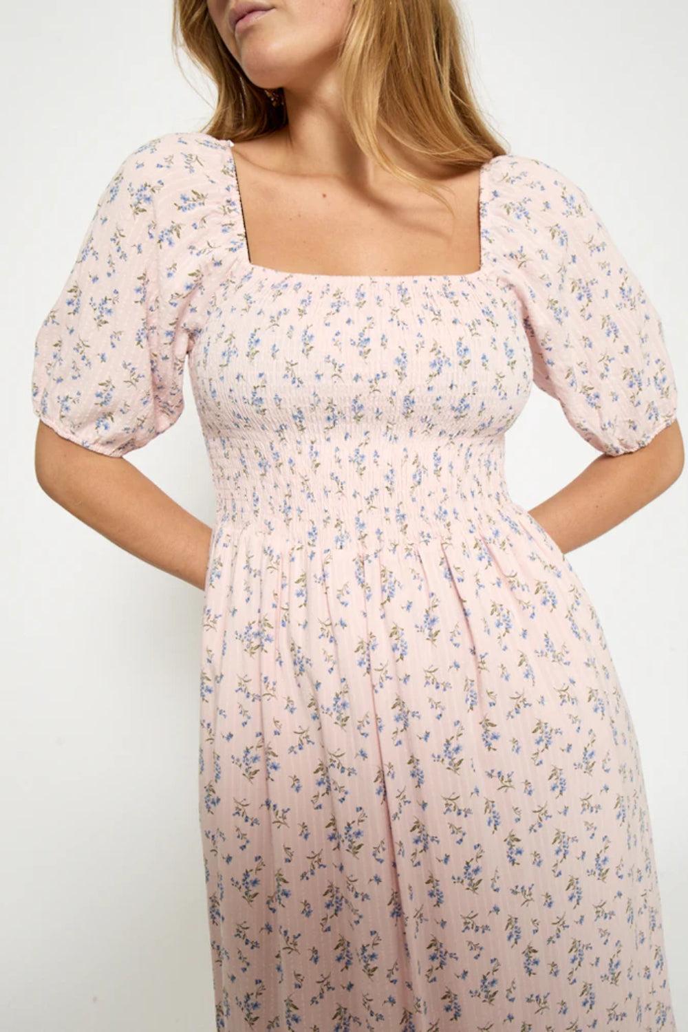 MSAnni Midi Dress Orchid Pink Print