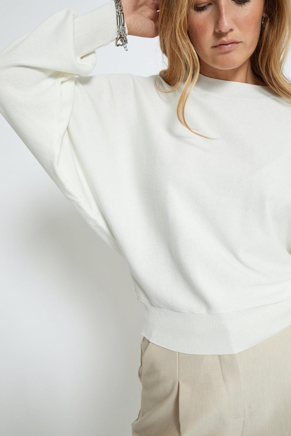 MSDana Bat Sleeve Knit Pullover Broken White