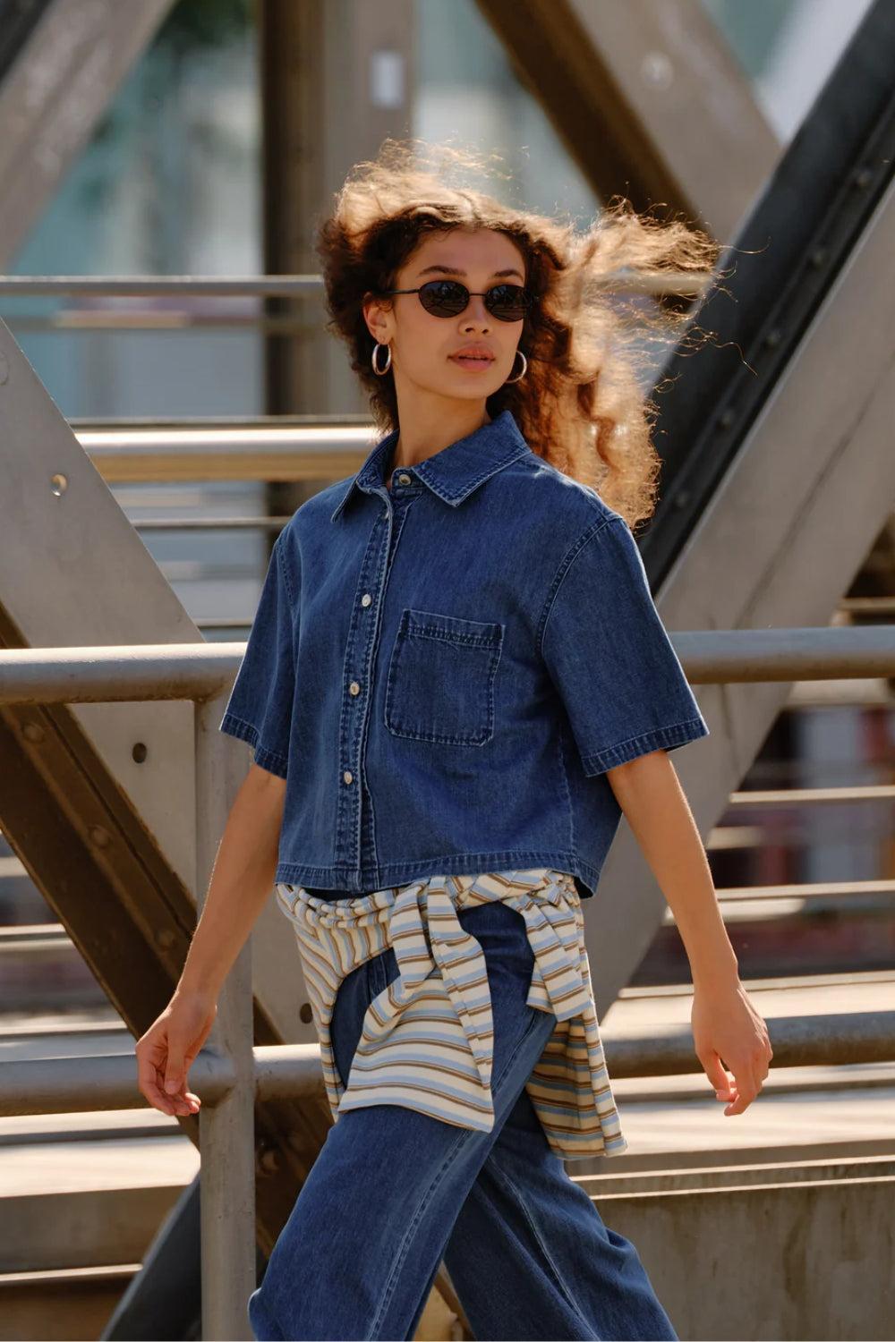 Malika Uta Oversize Shirt Mid blue